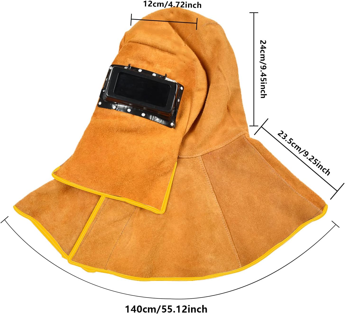 Leather Welding Mask with Solar Auto Darkening Filter, Yellow I380