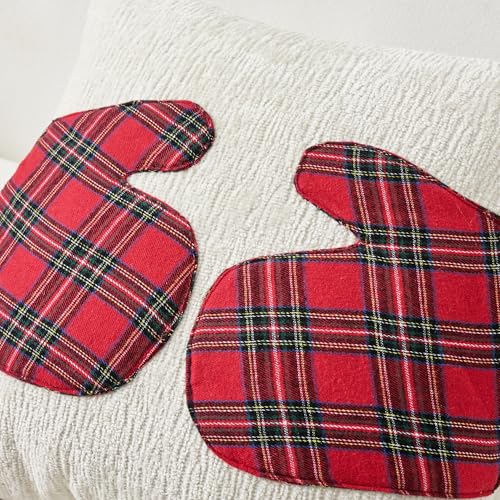 UGASA Star Christmas Decorative Pillow Covers 18x18 Inch Set of 2 Dark Green Q9265