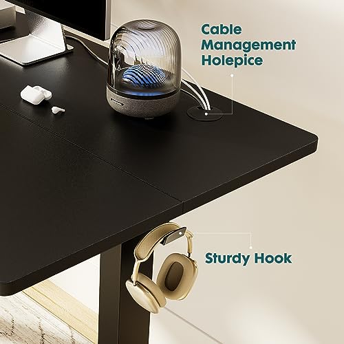 Adjustable Height Electric Standing Desk 55x24 Inch Black W5266
