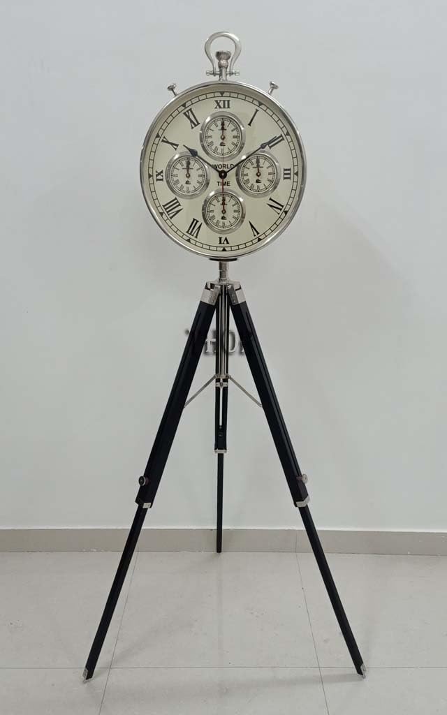 THOR INSTRUMENTS Vintage Industrial Tripod Floor Clock R962471
