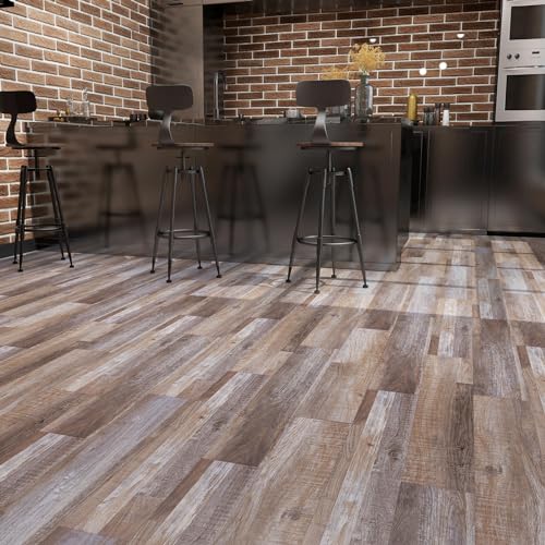 ATOPOSE Peel and Stick Vinyl Flooring 36pcs 6"×36" Wood Effect Waterproof D74600