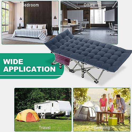 LILYPELLE Folding Camping Cot, Extra Wide Heavy Duty with Carry Bag Z15817