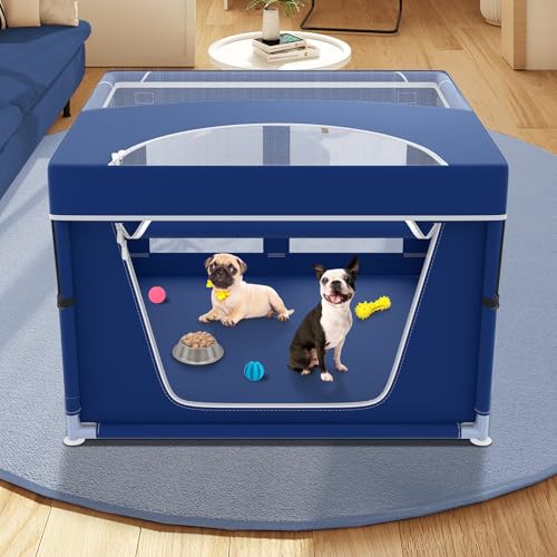 42x42x25.6 Inches Puppy Playpen with Gate for Small Dogs Indoor & Outdoor G192
