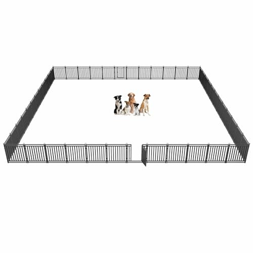Metal Dog Fence Playpen 40" Height 16 Panels for Yard Camping RV A633426