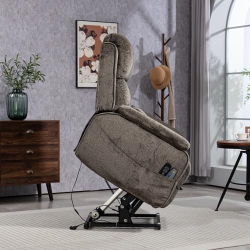 Lift Chair Recliner with Massage and Heat, Heavy Duty for Seniors, Brown V12888