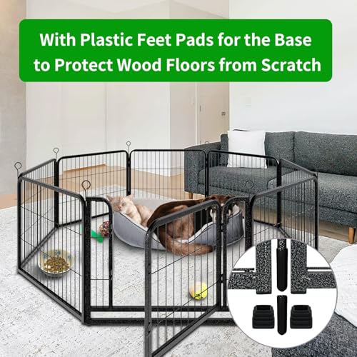 Dog Playpen Outdoor Extra Wide 12 Panels Heavy Duty 40" Height with Doors Portable G77703