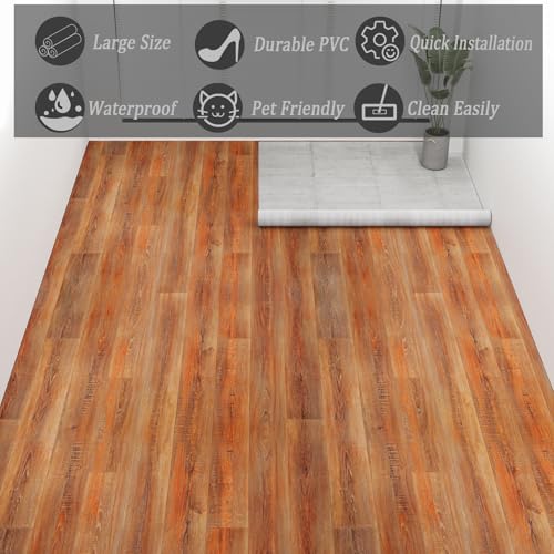 Oxdigi Vinyl Flooring Roll 32 sq.ft Natural Oak K971193
