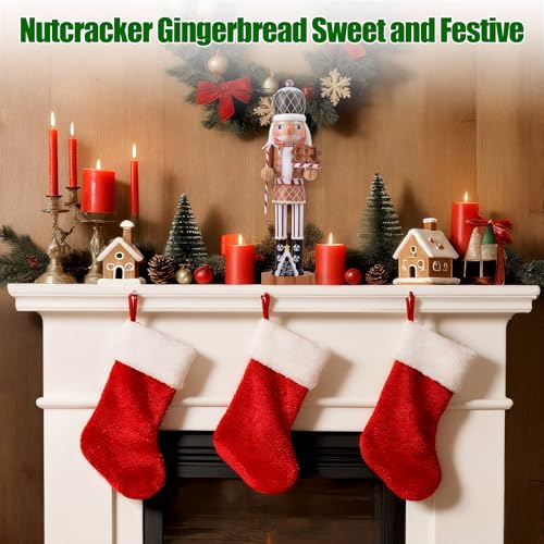Gingerbread Nutcracker Figure 14.4 Inch Wooden Christmas Decor T3394