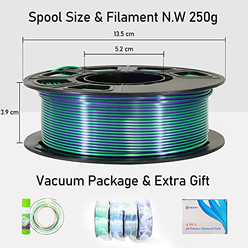 MIKA3D Bicolor Silk PLA 3D Printer Filament Bundle, 1.75mm, 6 Spools V5573