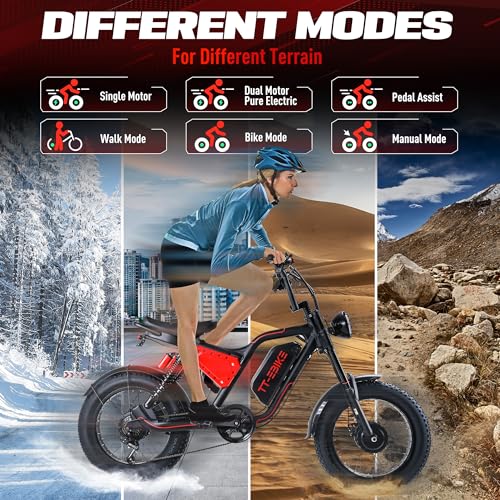 3000W Folding Electric Bike Adults 48V Fat Tire Mountain E-Bike N1470