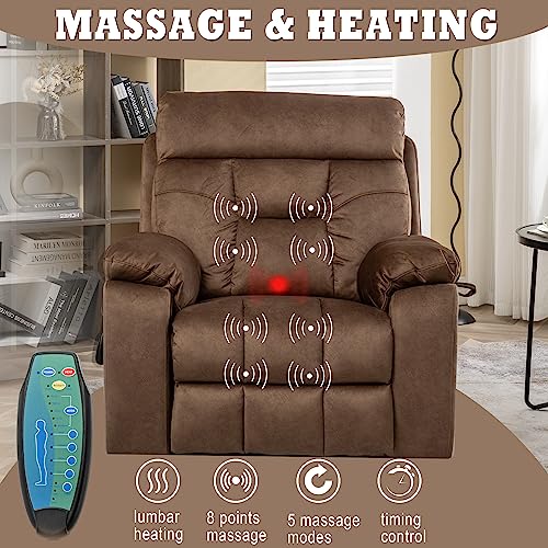 Power Lift Chair Recliner with Massage and Heat for Adults, Dual Motor H2507
