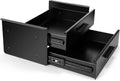 Under Desk Drawer Storage 16x12x8 Inch Pull out Dual Level Storage Organizer Mounted Metal Sliding Hidden Under Counter Drawer Vertically Stacked for Office Sit Stand Workstation, Black