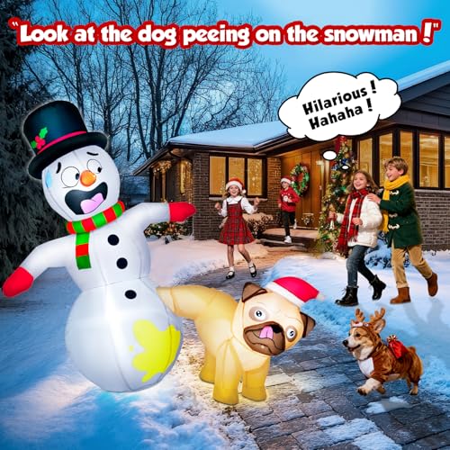 12FT Giant Christmas Inflatables Snowman with Music & 360° Rotation LED Lights Outdoor Decor Z588