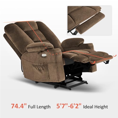 MCombo Small Power Lift Recliner Chair with Massage and Heat, Brown N356790