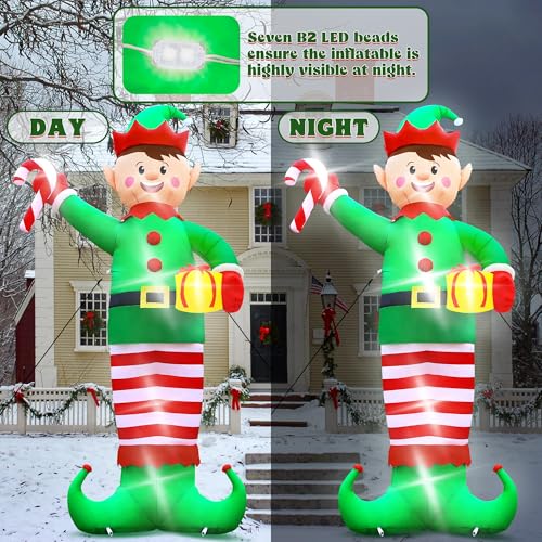 Giant Inflatable Santa Claus with LED Lights Outdoor Christmas Decorations W1618