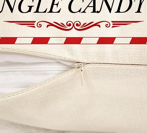 Farmhouse Christmas Pillow Covers 18x18 Set of 4 Red White Rustic Cushion Cases D219