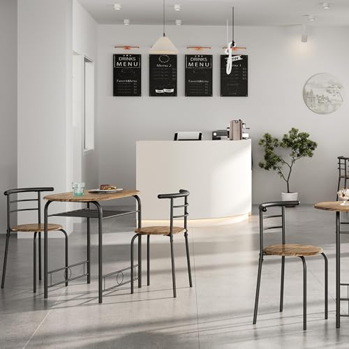 Yaheetech 3-Piece Dining Table Set with 2 Chairs, White X5971