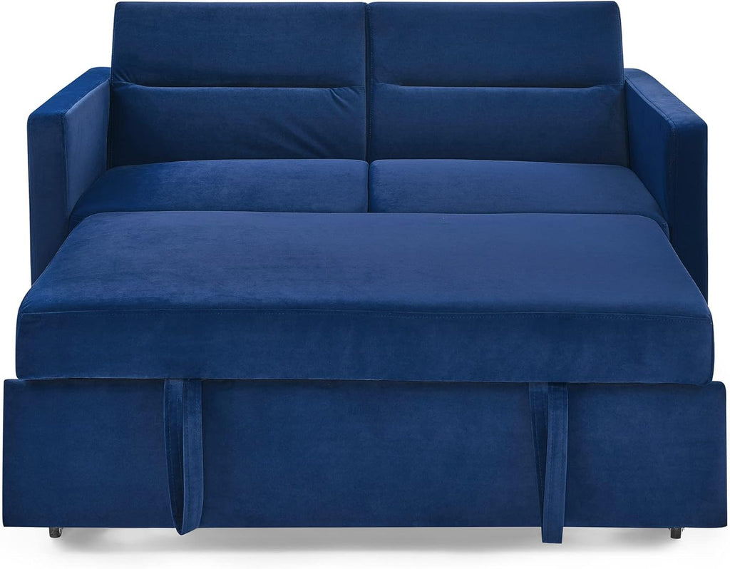 3-in-1 Convertible Sofa Bed with Adjustable Backrest, Blue 54.5" B650380
