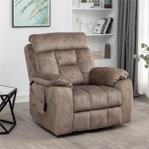 Lift Chair Recliner with Massage and Heat, Heavy Duty for Seniors, Brown V12888