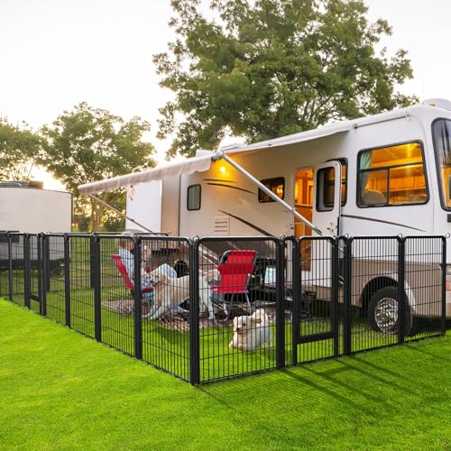 Yaheetech 8 Panels Dog Playpen, Metal 32" Dog Fence with Storage Bag S858