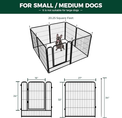 FXW Rollick Dog Playpen 32 Inch 16 Panels for Small and Medium Dogs E405995