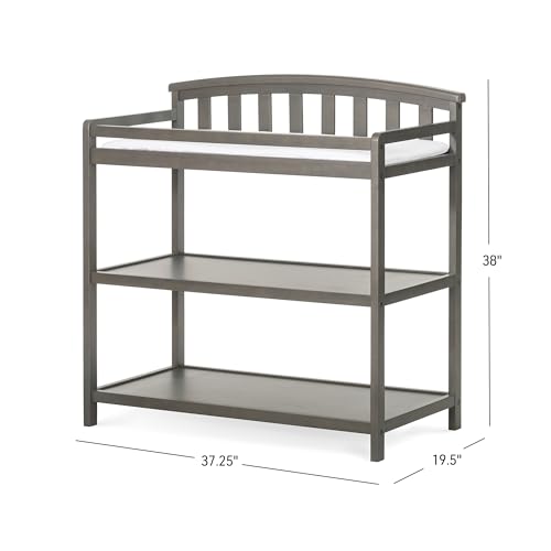 Child Craft Cottage Curve Top Crib and Changing Table Nursery Set, 2-Piece, Dapper Gray L58548