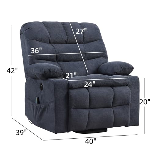 Phoenix Home Large Power Lift Recliner with Massage and Heat for Elderly, Brown O77713