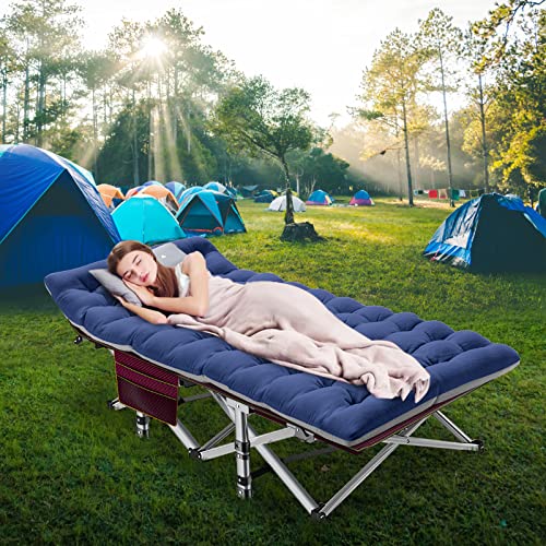 LILYPELLE Folding Camping Cot, Extra Wide Heavy Duty with Carry Bag Z15817