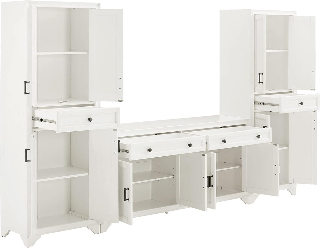Crosley Furniture Tara 3-Piece Entertainment Set with Sideboard and 2 Storage Cabinets P4215