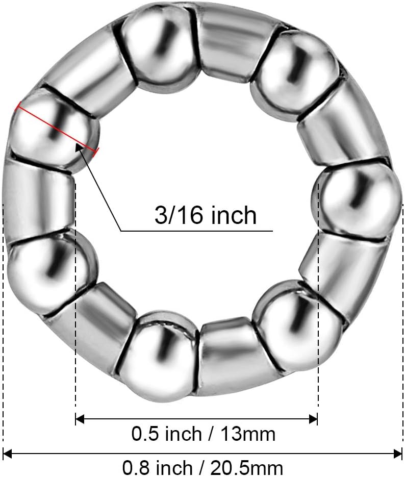 Bicycle Wheel Bearing Retainer 3/16" x 7 Balls, 4 Pcs I36142