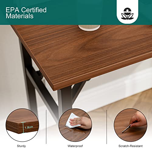 TEMI Folding Desk with USB & Socket 31.5", Rustic Brown S30688