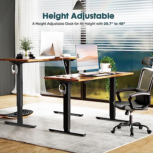 Adjustable Height Electric Standing Desk 55x24 Inch Black W5266