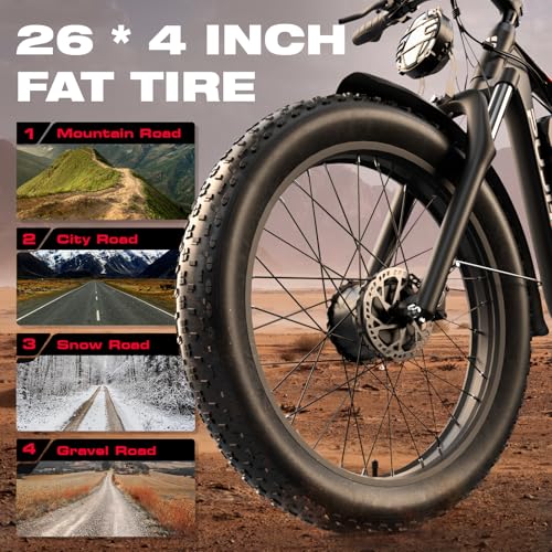 3000W Dual Motors Electric Bike for Adults, 52V 25Ah 26" Fat Tire Full Suspension L397237