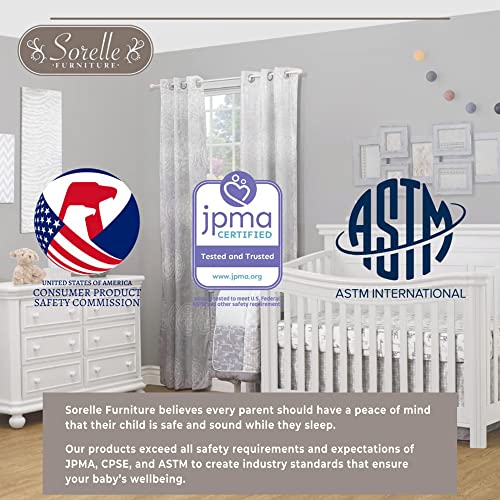 SORELLE FURNITURE Berkley Round Top 4-in-1 Convertible Crib, Non-Toxic Wood, Gray Y5411