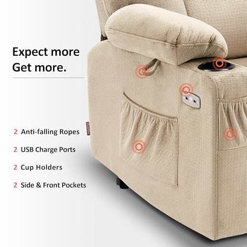 MCombo Small Power Lift Recliner Chair with Massage and Heat, Brown N356790