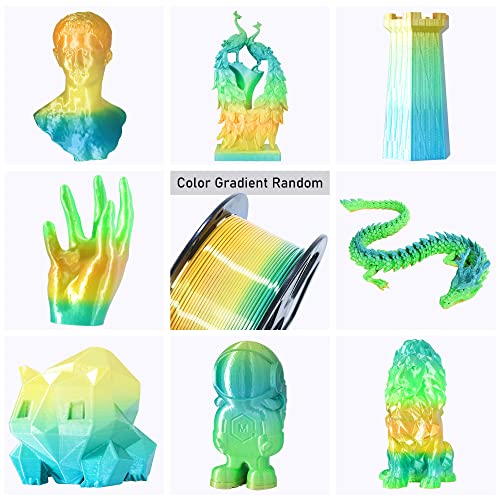 MIKA3D Bicolor Silk PLA 3D Printer Filament Bundle, 1.75mm, 6 Spools V5573