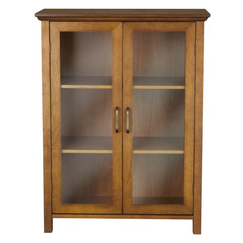 Teamson Home Avery Wooden Freestanding Floor Cabinet with 2 Adjustable Shelves, Oiled Oak C453
