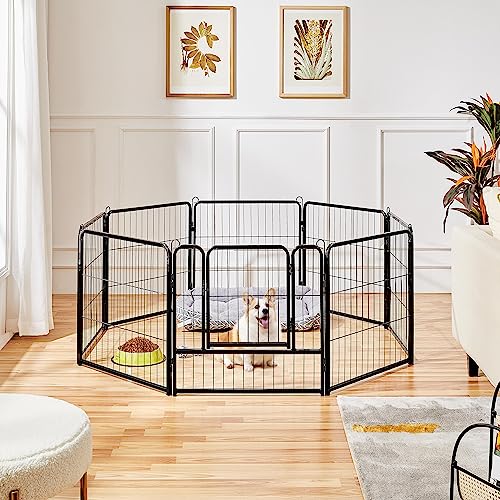Yaheetech Dog Playpen Outdoor 40 Inch 8 Panels Metal Pet Fence I4784
