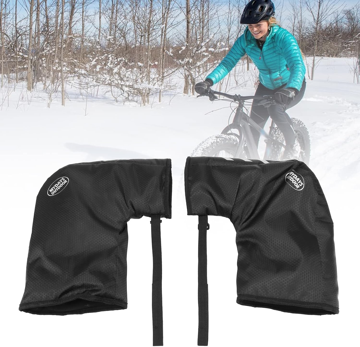 Waterproof Bike Handlebar Gloves Winter Cycling Hand Protector O4582