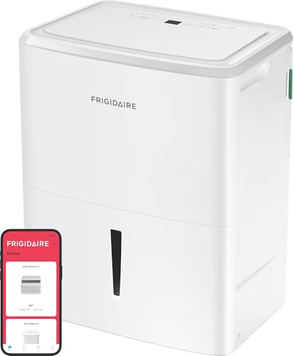 Frigidaire 50-Pint Portable Dehumidifier with Wi-Fi for Medium/Large Rooms, White Q334986