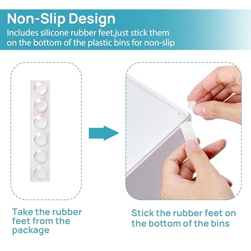 Vtopmart 4 Pack Clear Stackable Storage Drawers for Bathroom Makeup Organizer D5159
