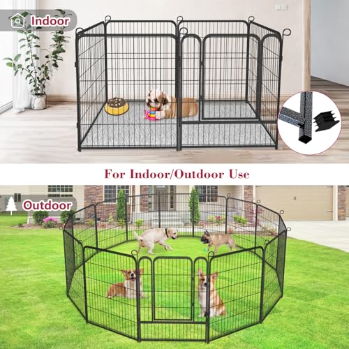Dog Playpen 32 Inch 10 Panels Outdoor Dog Fence with Lock C803