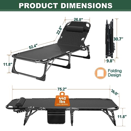 LILYPELLE Folding Camping Cot, Extra Wide Heavy Duty with Carry Bag Z15817