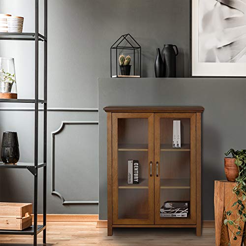 Teamson Home Avery Wooden Freestanding Floor Cabinet with 2 Adjustable Shelves, Oiled Oak C453