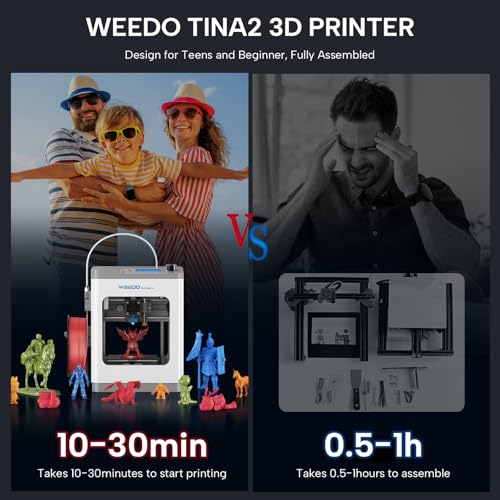 TINA2S WEEDO Mini 3D Printer with WiFi, Auto Leveling, Fully Assembled FDM for Beginners S900
