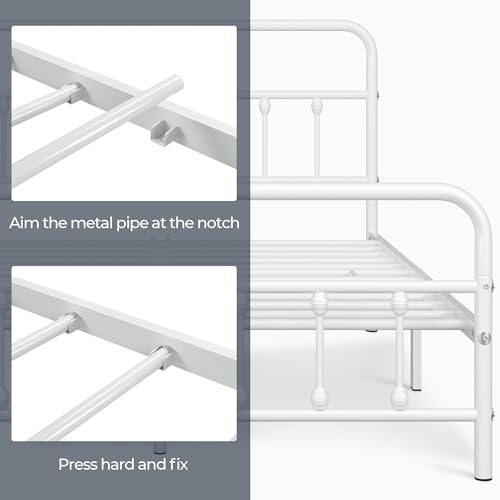 Yaheetech Classic Metal Platform Bed Frame with Victorian Headboard, Full Size Black T81083
