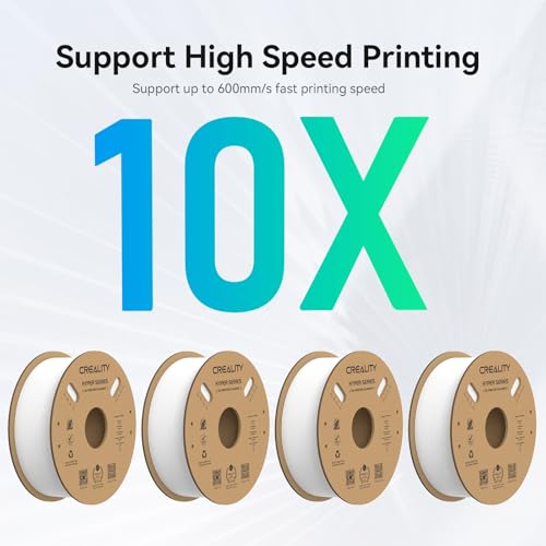 Creality Hyper PLA Filament 1.75mm High Speed 3D Printer Filament, 4 Pack 1kg Spool, Black & White K3786