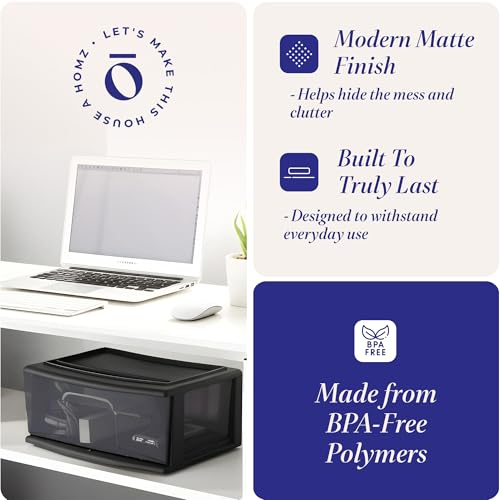 HOMZ 2-Pack 1-Drawer Storage Cart, Clear Plastic, White Frame Y898