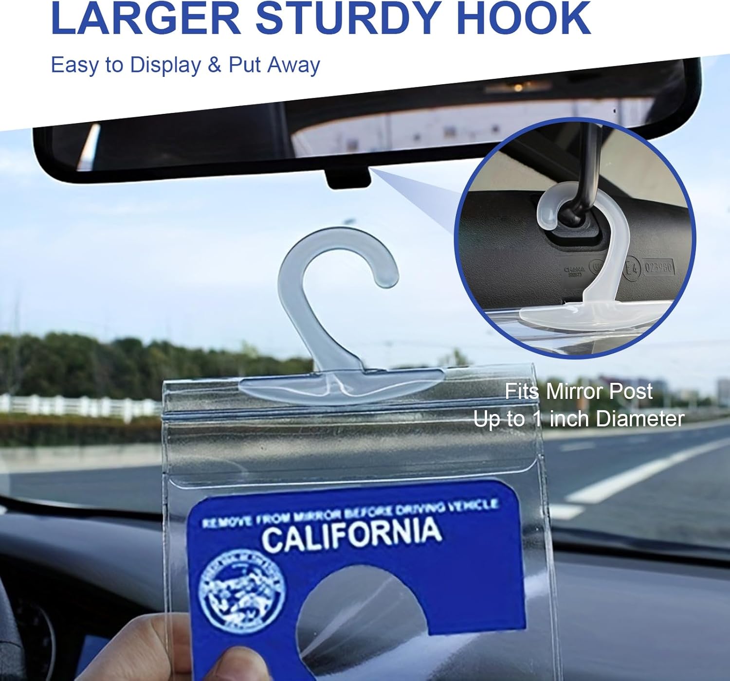 Car Handicap Parking Placard Hanging Bag, 2 Pack, PVC Protective Case with Hook F535381