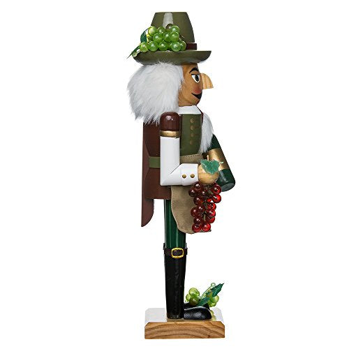 Kurt Adler 15-Inch Wooden Wine Grower Nutcracker, Brown K916